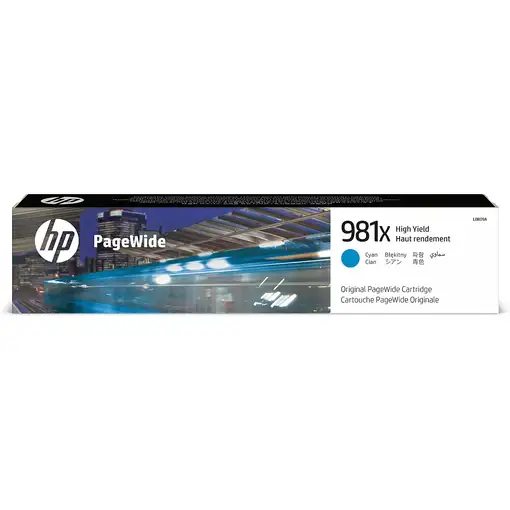 HP Cartucho original PageWide 981X cian de alto rendimiento