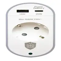 Regleta protec.sobret.1 toma USB A+C F152691 Garantía de por vida Force Power Lite