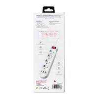 Regleta multifunción 4 tomas + 3 puertos USB (5V/ 2.1A) 10.5W