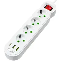 Regleta multifunción 4 tomas + 3 puertos USB (5V/ 2.1A) 10.5W