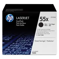 HP Pack de ahorro de 2 cartuchos de tóner original LaserJet 55X de alta capacidad HP Pack de ahorro de 2 cartuchos de tóner original LaserJet 55X de alta capacidad