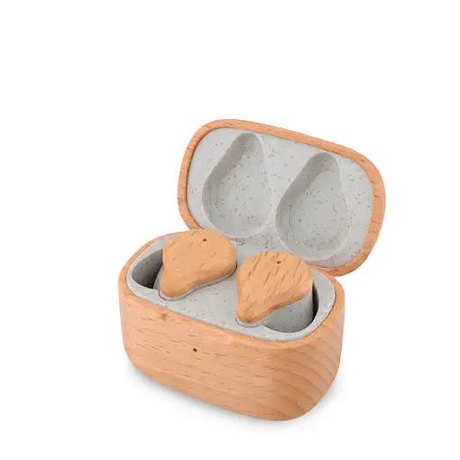 Auriculares Bluetooth TWS163 PRIXTON Tecnología ENC - Color Madera
