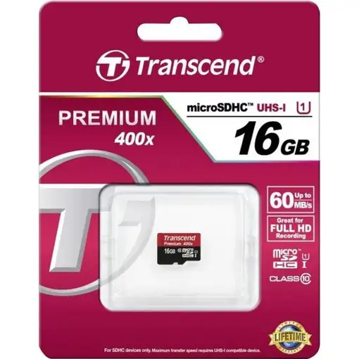 Transcend 16GB microSDHC Class 10 UHS-I MLC Clase 10
