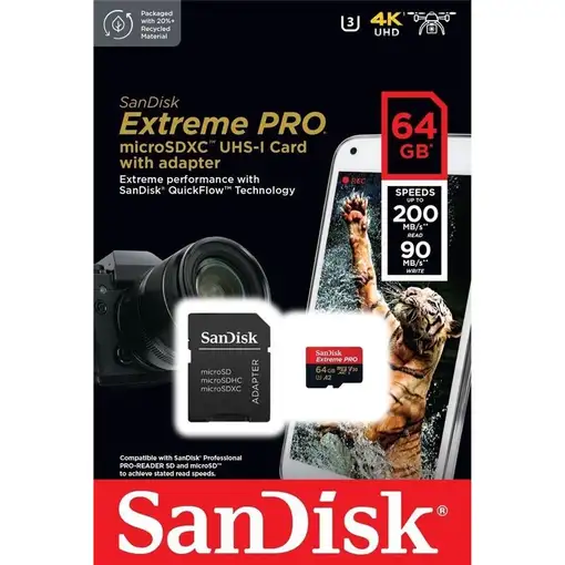 SanDisk Extreme PRO 64 GB MicroSDXC UHS-I Clase 10