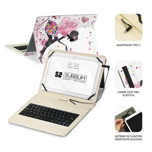 Funda Con Teclado Micro Usb Usb 11\ Hadas