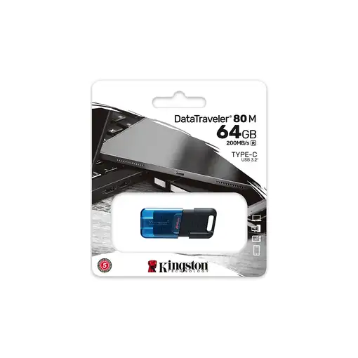 Kingston Technology DataTraveler 64GB 80 M 200MB/s USB-C 3.2 Gen 1