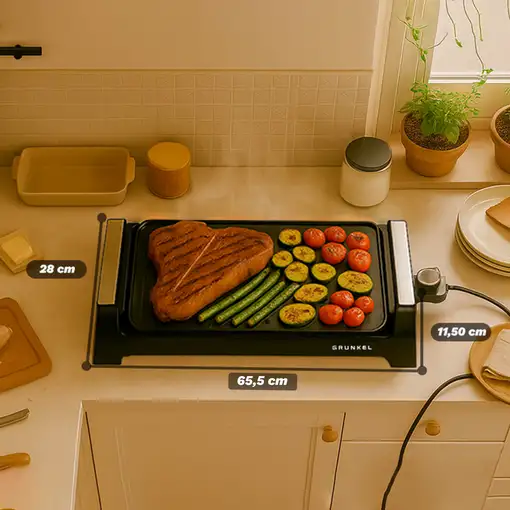 Plancha de asar eléctrica y grill 2000 W, BK-DH51 GRUNKEL