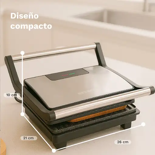 Grill eléctrico mini 1000 W, 23×14,5 cm, apertura 180°, GRL-MARBLE GRUNKEL