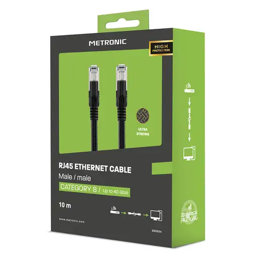 Cable de Red RJ45 Cat 8 macho/macho 10m Metronic 395634