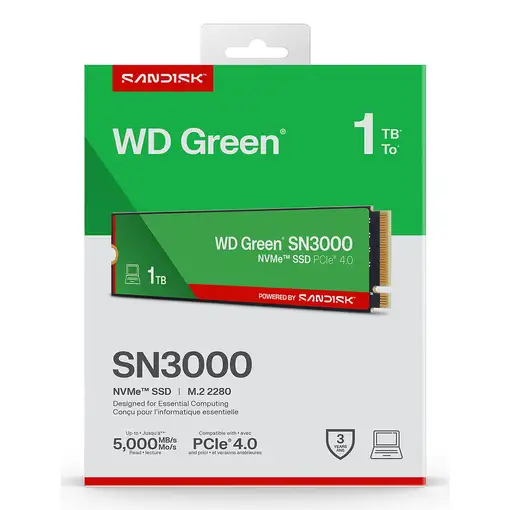 Western Digital Green WD SN3000 NVMe 1 TB M.2 PCI Express 4.0 QLC 3D NAND