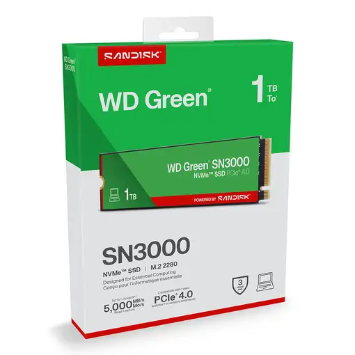 Western Digital Green WD SN3000 NVMe 1 TB M.2 PCI Express 4.0 QLC 3D NAND