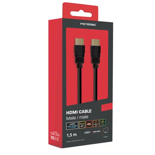 Cable HDMI High Speed con Ethernet 1,5 m Metronic 370270