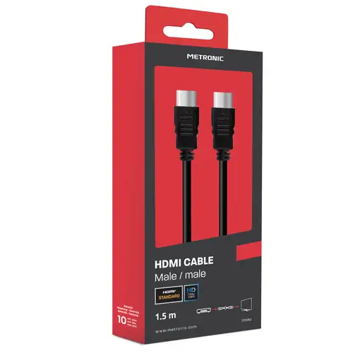 Cable HDMI Macho/Macho standard 1,5 m Negro Metronic 370262