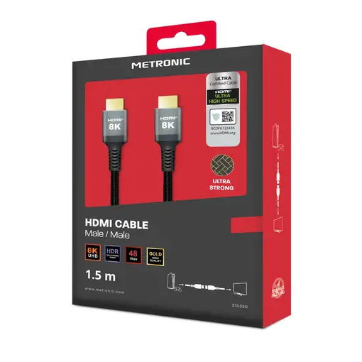 Cable Hdmi 8k 2.1 Ultra High Speed 3m Metronic 370321