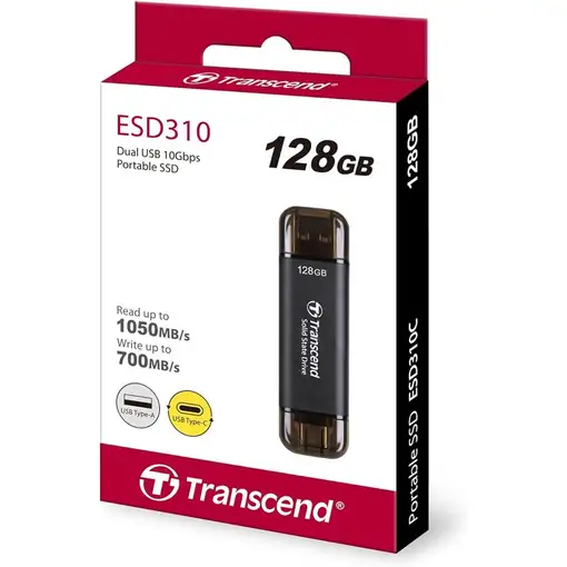 Transcend ESD310C Tecnología Thunderbolt (Rayo) 128 GB USB Type-A / USB Type-C USB
