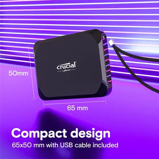 Crucial X9 2 TB USB Tipo C 3.2 Gen 2 (3.1 Gen 2) Negro