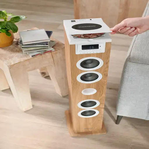 Altavoz Bluetooth torres de sonido 60W madera Thomson DS121CD