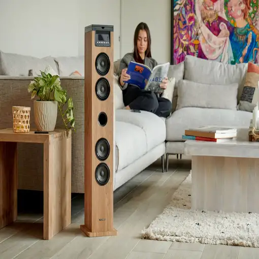 Altavoz Bluetooth torres de sonido 60W madera Thomson DS122CD