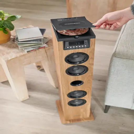 Altavoz Bluetooth torres de sonido 60W madera Thomson DS122CD