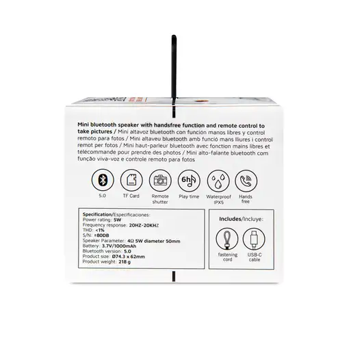 Mini altavoz Bluetooth 5W y tarjeta TF rojo