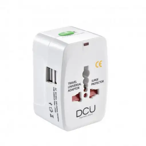 Adaptador de viaje universal con 2 USB