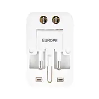 Adaptador de viaje universal con 2 USB Adaptador de viaje universal con 2 USB