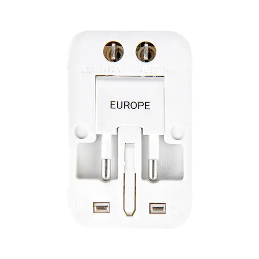 Adaptador de viaje universal con 2 USB