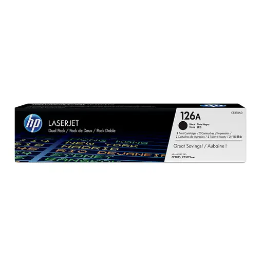 HP Pack de ahorro de 2 cartuchos de tóner original LaserJet 126A negro