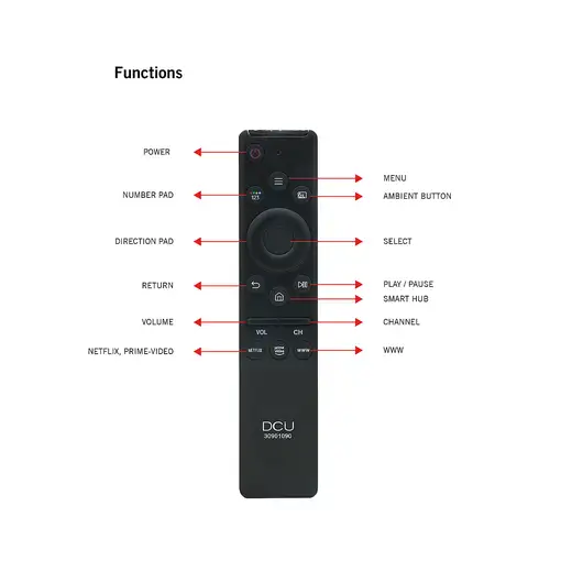 Mando a distancia DCU Tecnologic para televisores SAMSUNG SMART TV LCD/LED