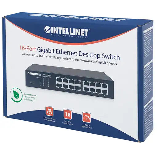 Intellinet 561068 switch No administrado L2 Gigabit Ethernet (10/100/1000) 1U Negr
