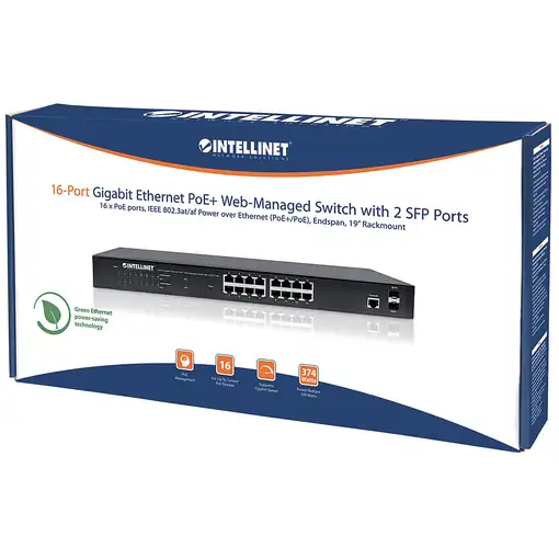 Intellinet 561198 switch Gestionado L2+ Gigabit Ethernet (10/100/1000) Energía sob