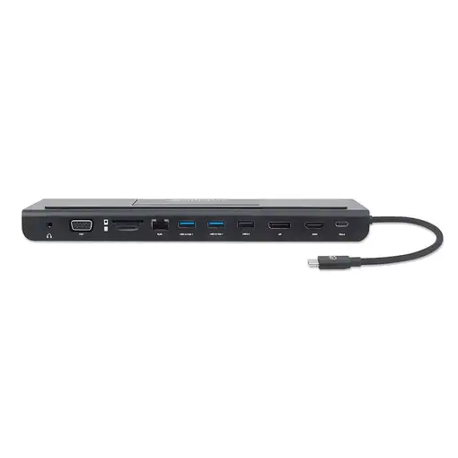 Manhattan Docking station de USB-C a 11 puertos, para tres monitores, con MST