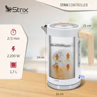 Nordic Hervidor Agua Eléctrico 1,7L Inalámbrico Libre BPA Blanco KT1165WHT BRIEBE