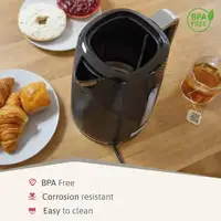 Elegance Hervidor Agua Eléctrico 1,7L Inalámbrico Libre BPA Negro KT1168BLK BRIEBE