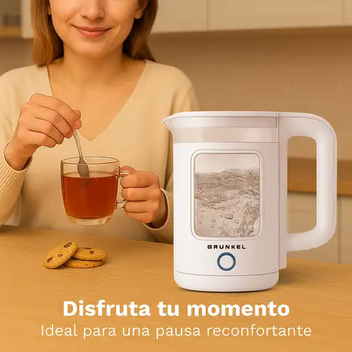 Hervidor de agua blanco, 1,8 L, 1500 W, HV-18CWPBL GRUNKEL