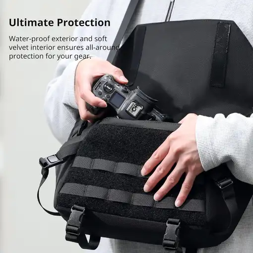 Funda Bandolera Cámara DSLR Impermeable 9L Correa para Trípode