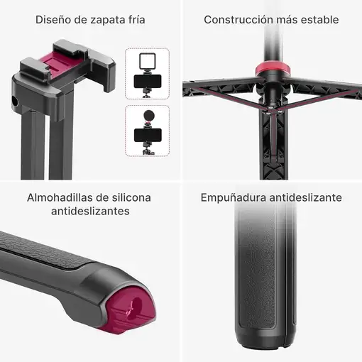 Trípode 2-en-1 Smartphone y Cámara Cabeza 360° MT-44