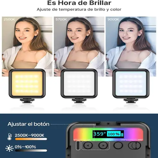 Luz LED Portátil 60 LEDs 800LUX 120° CRI 95+ Ajustable Magnética