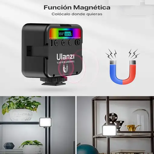 Luz LED Portátil 60 LEDs 800LUX 120° CRI 95+ Ajustable Magnética