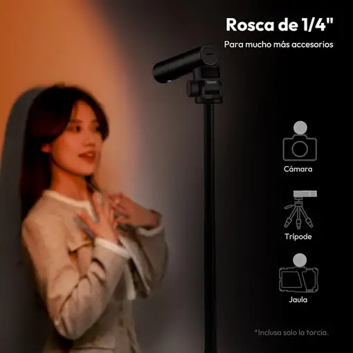 Linterna LED Bicolor 2000K-8000K 2000mAh Zoomable Rosca 1/4