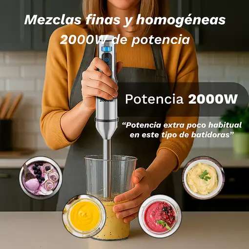 Batidora de mano inox, 2000 W, BM-2000EXTREME GRUNKEL