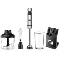 Batidora de mano inox, 1500 W, con vaso, picadora, varilla, BM-1500SET GRUNKEL