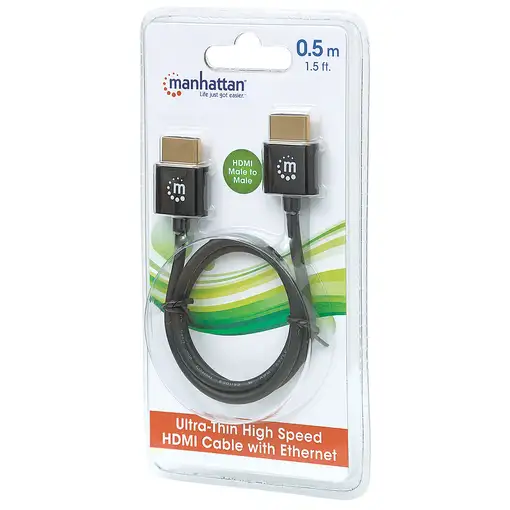 Manhattan 394406 cable HDMI 0,5 m HDMI tipo A (Estándar) Negro