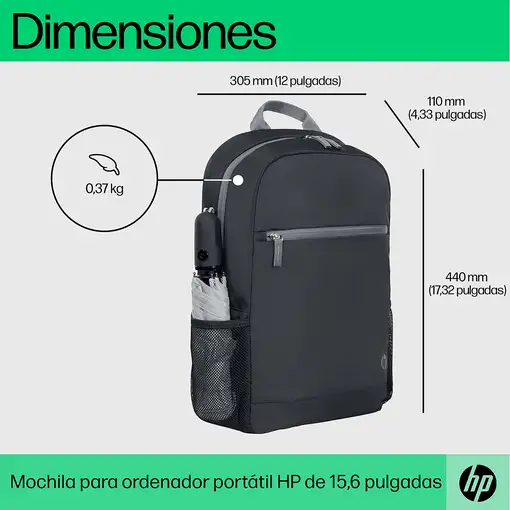 HP Mochila para ordenador portátil de 15,6 pulgadas