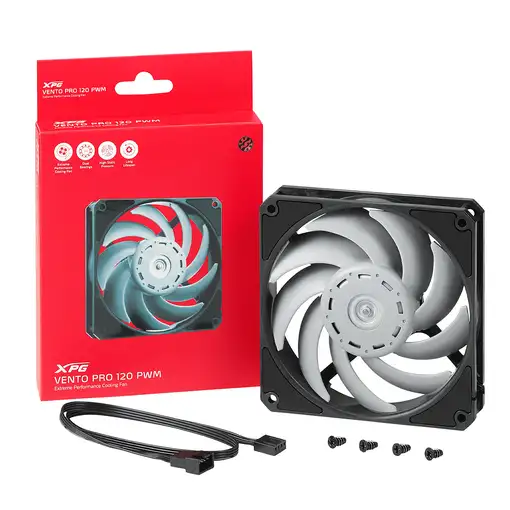 XPG Vento Pro Carcasa del ordenador Ventilador 12 cm Negro, Blanco