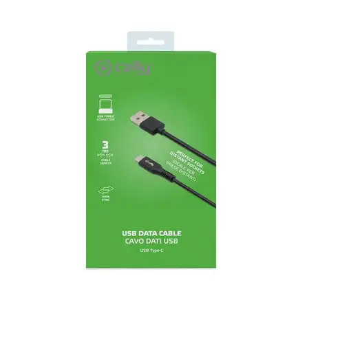 Celly USB-C3MBK cable USB 3 m USB A USB C Negro