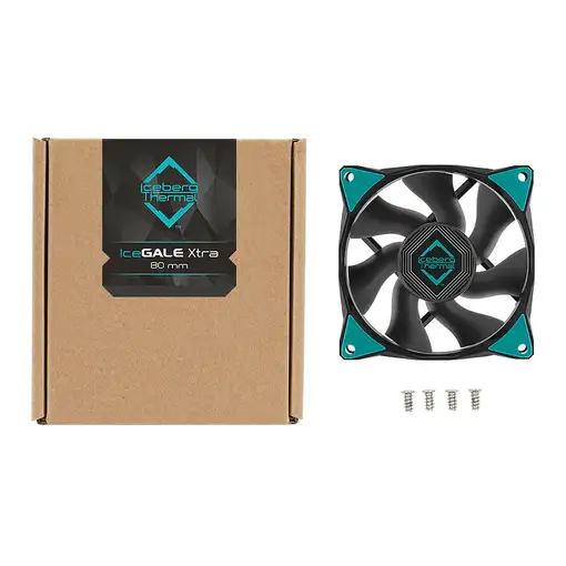 Iceberg Thermal IceGALE Xtra Carcasa del ordenador Ventilador 8 cm Negro 1 pieza(s