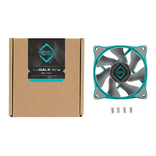 Iceberg Thermal IceGALE Xtra Carcasa del ordenador Ventilador 8 cm Verde azulado 1