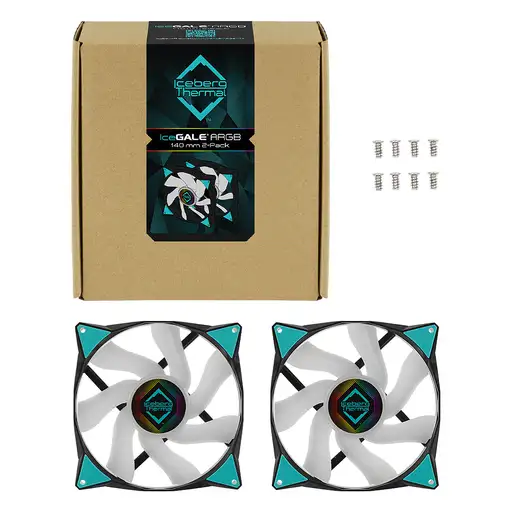 Iceberg Thermal IceGALE ARGB Carcasa del ordenador Ventilador 14 cm Negro 2 pieza(