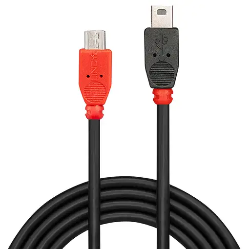 Lindy 31717 cable USB USB 2.0 0,5 m Mini-USB B Micro-USB B Negro, Rojo